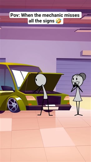 When the mechanic misses all the signs #viral #foryou #relatable #humor #flirt #funny #animation | Tales dark