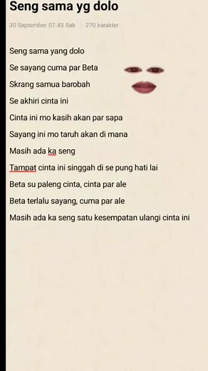 Lirik Lagu Galau Timur: Seng Sama Yang Dolo