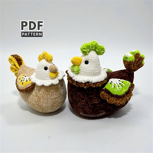 Kiwi Chicken Crochet Pattern, Fruit Chickens Couple Amigurumi Plushie Patterns for Easter Decoration - Etsy Australia