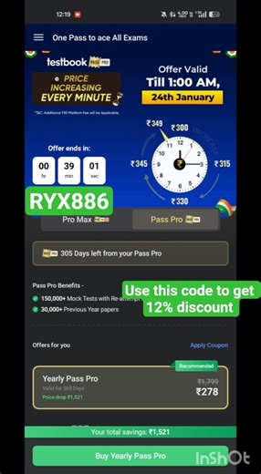 testbook coupon code pass pro today new #testbook #testbookcouponcode #couponcodetestbook #ssc #bank