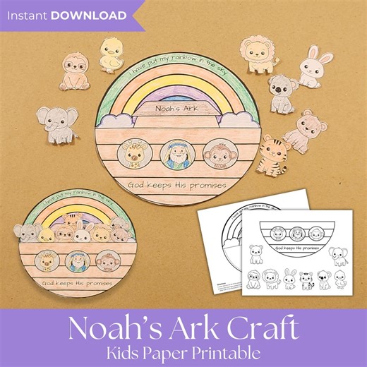 Noah’s Ark Kids Craft, God Keeps His Promises, Christian Kids Craft, Bible Activity, Sunday School Printable, Faith Craft, Digital Download - Etsy