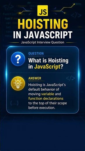 What is Hoisting in JavaScript? 🚀 | JavaScript Interview Question #1