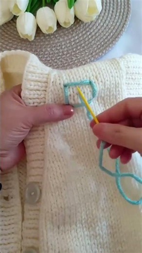 DIY Embroidered Bow on Knit Sweater #shorts