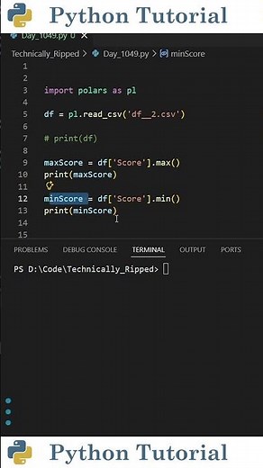 How to Get Maximum and Minimum Values in Polars | Python Tutorial
