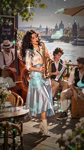 Smooth Jazz Saxophone 🎷 | Morning Jazz at a Riverside Café ☀️