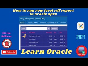 How to run row level rdf report in oracle apex