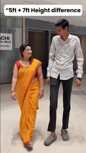 7ft Tall Man Walking With 5ft Girl 😍 | Height Difference Couple #shorts #viral