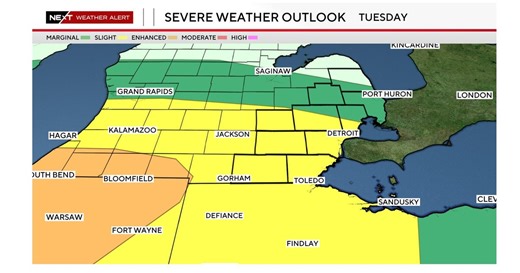 Severe weather heading to Southeast Michigan overnight Tuesday