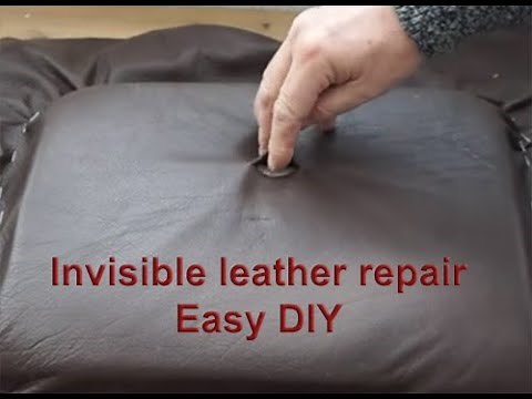 How to repair a cut in a leather sofa. Almost invisible results! Strong enough for seating area