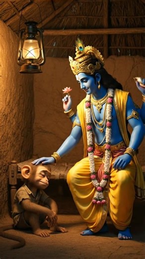 The God comes himself to appreciate the little monkey Qimo 😱😱. #ai #shorts