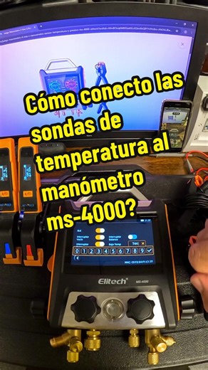 Enlace de sondas de temperatura inalámbrica al manómetro ms-4000 #elitech #ms4000 #electricidad #refrigeración #manómetro