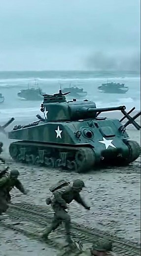 German Coastal Gun vs Allied Landing. WWII D-Day Battle Scene #ww2 #war #history #military #shorts