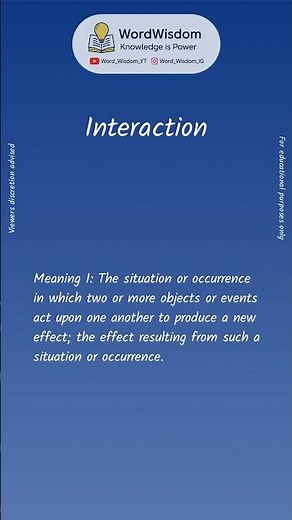 What does "Interaction" mean? | English vocabulary shorts | #interaction #wordwisdom