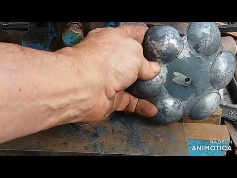 forging a metal rose with a fly-press