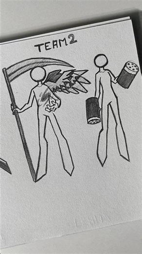 How to draw stickman with weapons ✏️(team)#tutorial #drawing #stickman #fyp