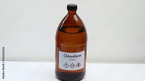 chloroform in bottle , chemical in the laboratory and industry