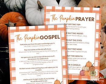 Pumpkin Gospel Printable & Pumpkin Prayer, Kids' Fall Activity for Sunday School