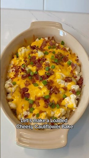 Loaded Cheesy Cauliflower Casserole #recipe #recipes #cook #cooking #food #fyp #cookingchannel