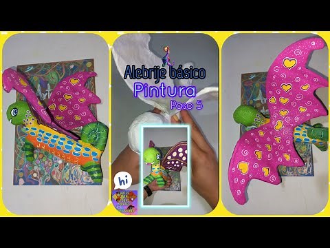 Alebrije básico, paso 5, proceso de pintura y detalles. tutorial.