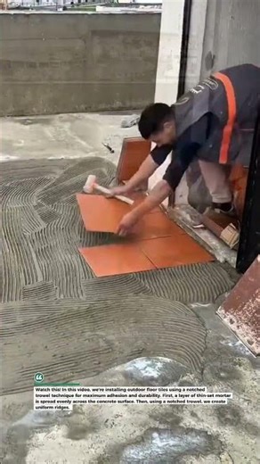 Perfect Outdoor Tile Installation! #tiling #construction #DIY
