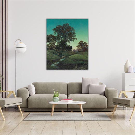 Evening by Maxfield Parrish Night Landscape 1956 Ready to Hang Wall Art Quality Print Canvas Maxfield Parrish Poster Maxfield Parrish Canvas - Etsy