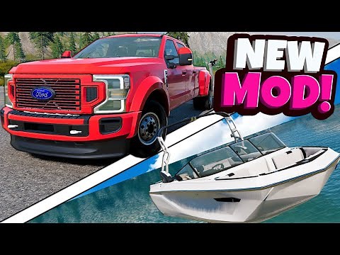 NEW Ford F-450 & Speed Boat Trip Ends in DISASTER in BeamNG Drive Mods!