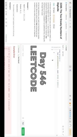 Day 546: LeetCode Problem 3289. - Swift #daily #challenge #swiftui #coding #leetcode