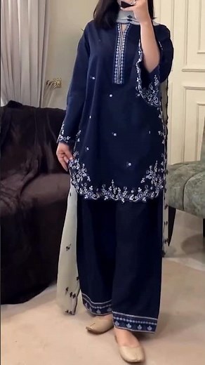 Latest Navy Blue Summer Dress Design 2026 💙✨ Stylish Casual Look #shorts #fashion #trending #viral