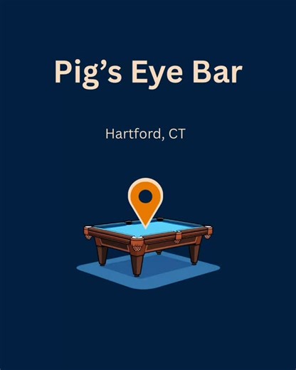 A Bar With A Pool Table on Instagram: "Pig’s Eye Pub 📍 356 Asylum St, Hartford, CT 06103 @pigseyepub Here’s what they say about the bar: Pig’s Eye Pub is an iconic downtown Hartford dive-bar staple with an unpretentious atmosphere that locals rave about for cheap drinks, good times, and a classic pub crowd. Inside, you’ll find multiple pool tables, dart boards, and even Giant Jenga sets, which give you plenty of game options beyond just drinks. The space is cozy but lively, with a horseshoe bar