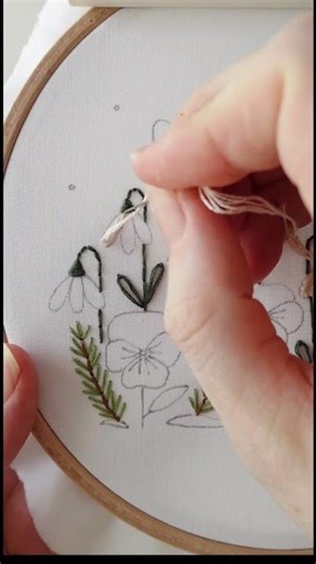 Stitching ASMR: stitch some snowdrops with me!