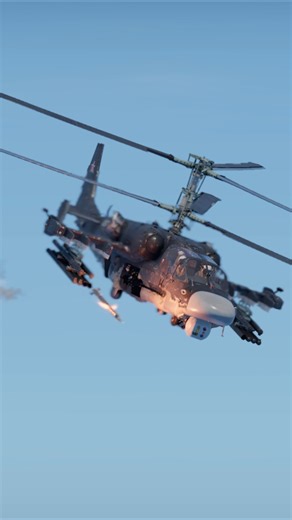 Ka52 Alligator fires Vikhr missile at T72B3 🔥🚁 #Ka52 #Vikhr #T72B3 #Strike #Combat #War #Sim #Attack