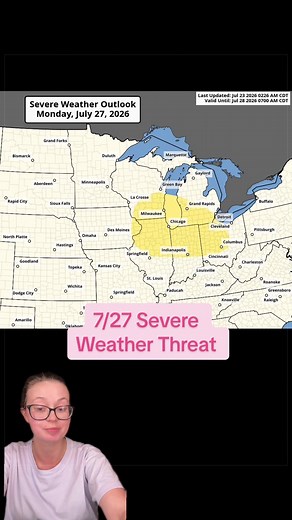 Midwest Severe Weather Threat July 27: Outlook for IL, IA, IN, WI, MI, OH