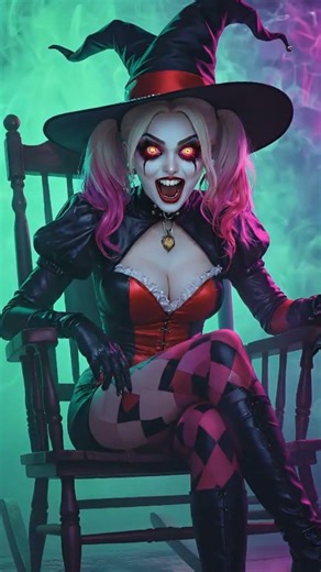 Harley Quinn's cursed witch form #halloween #cosplay #harleyquinn #aiart