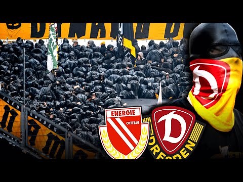 Dynamo-Ultrà klettert 5m hoch für Choreo! (Cottbus vs. Dresden)
