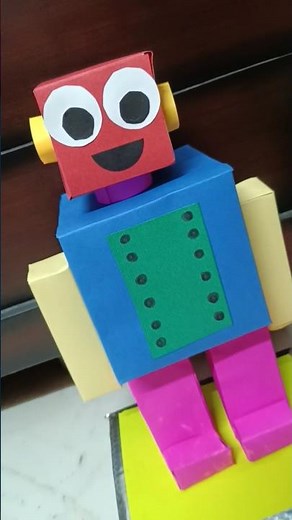 Robot craft by using box template of paper sheets diy #schoolprojectmaker #craft #creative #robotic