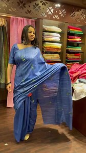 Tussar silk saree with embroidered border Code 15963 For queries WhatsApp 9846355800 or call 04844044800 | AshimaFashionstore