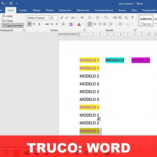 TRUCO WORD : Aprende a usar la función Copiar formato