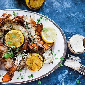Super delicious Grilled Lobster Tails with Tarragon Honey Butter! Recipe at http://bit.ly/2Xdp9h4 | Chef Billy Parisi
