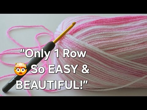 Only 1 Row!🔥 The Most Beautiful & Easy Crochet Pattern Ever! 🧶 Blanket, Scarf, Bedspread