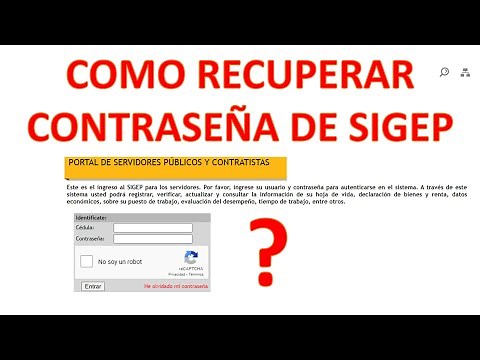 COMO RECUPERAR LA CONTRASEÑA DE SIGEP