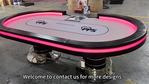 YH 10 Person Luxury Poker Table Poker Led Wooden Texas Poker Table