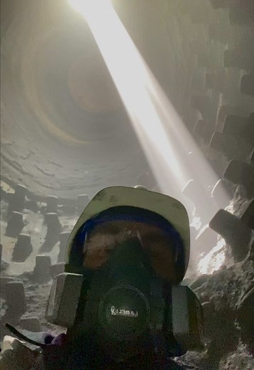 Shotcrete repair in the blast furnace. A blast furnace turns iron ore (rock) into liquid iron. That iron is used to make steel for cars, buildings, and bridges. Over 3200°F in operation. Refractory concrete ≈ 3× heavier than water. Pumped through ~100 ft of hose. #blastfurnace #steelindustry #engineering #industrialwork #refractory @refractoryguy