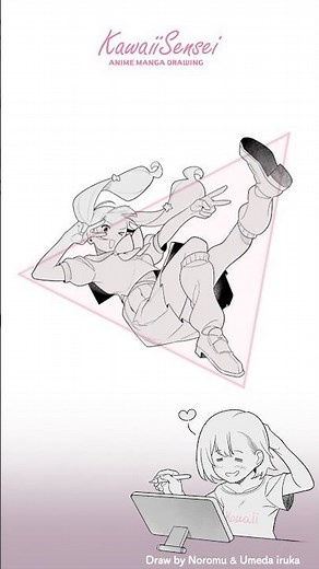 An inverted triangle for action poses too 💪 #illustration #arttips