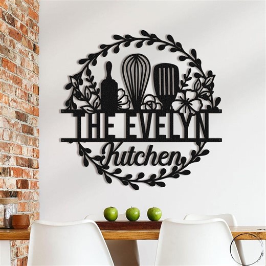 Custom Kitchen Sign, Kitchen Metal Wall Art, Personalized Kitchen Name Signs, Mom's Kitchen Wall Decor, Cooking Gift, Farmhouse Kitchen Sign - Etsy UK