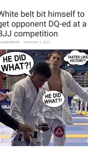 BJJ White Belt Bites Himself to Fake Win🥇