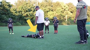 Good news: Pee-wee football player is brought to tears by his airman dad's surprise return