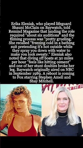 Baywatch Star Erika Eleniak Says Filming Was "Grueling" and "Difficult" #shorts #ErikaEleniak