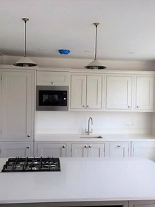 Inframe kitchen with island unit in Harrogate along with mirrored wardrobes to bedroom. www.newlook-interiors.com | New Look Interiors Yorkshire Ltd