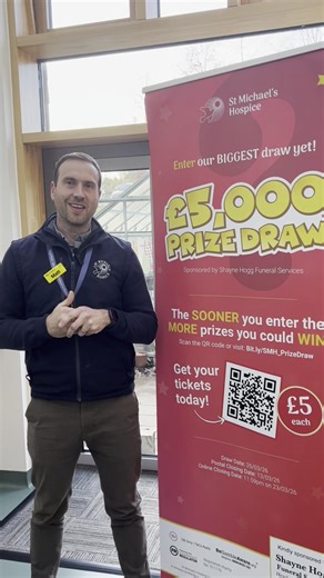 💷 Fancy Winning £5,000 CASH?! 👀 Hear from Matt, our Head of Community Fundraising, as he tells you all about our biggest prize draw yet, including £5,000 cash, £500, £50, £10, plus FOUR bonus prize draws like race day hospitality, spa experiences, and a B&B stay! 🎟 Tickets are just £5 each, and the sooner you enter, the more chances to win, all while supporting the care we provide to our local community. Get your tickets now: Bit.ly/SMH_PrizeDraw Our £5k Prize Draw is kindly sponsored by Shay