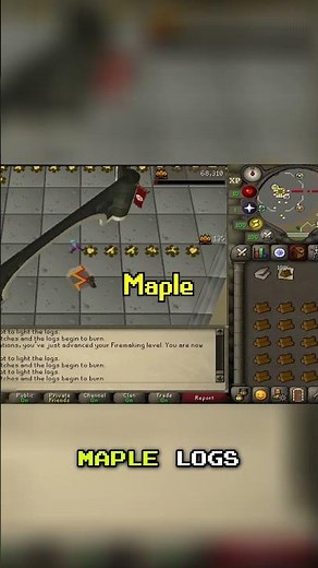 OSRS: Grinding Firemaking Levels on Maple Logs! #shorts